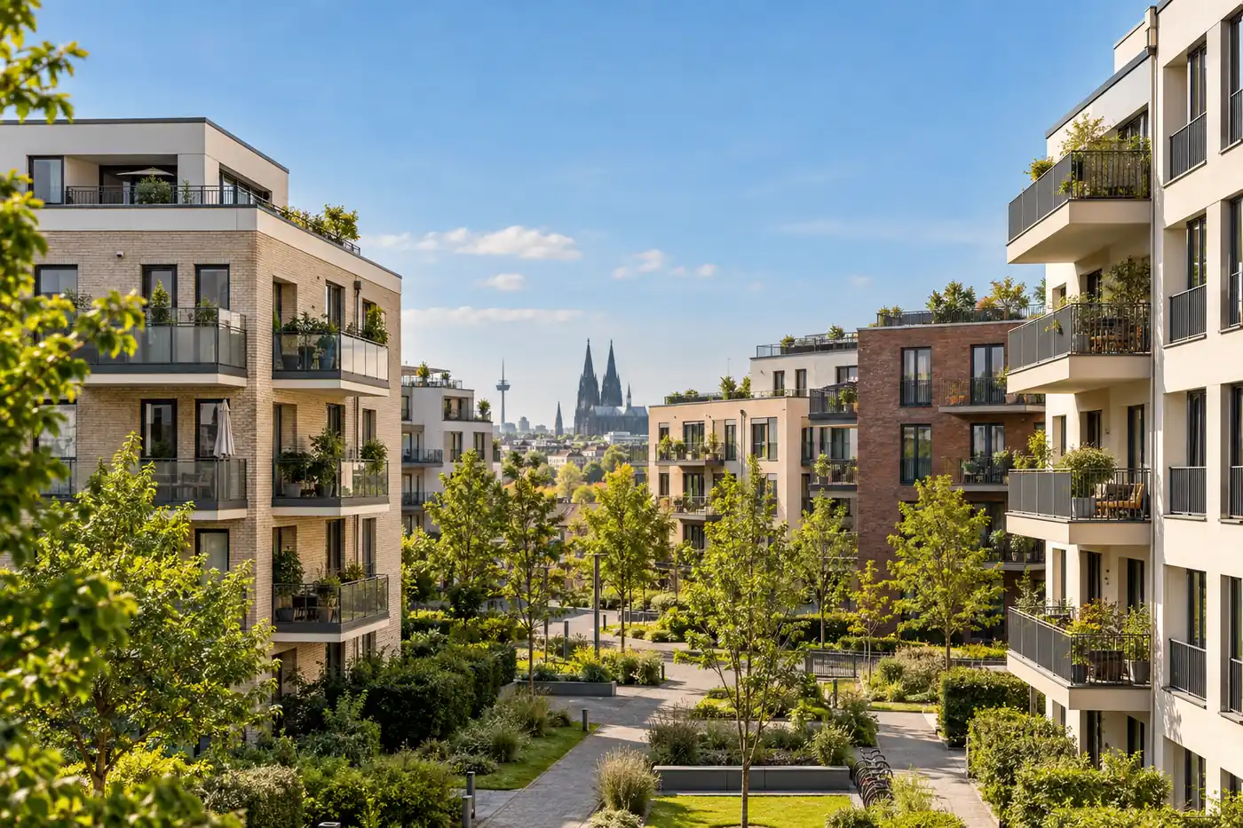 Moderne Mehrfamilienhäuser als Teil eines Immobilienbestands