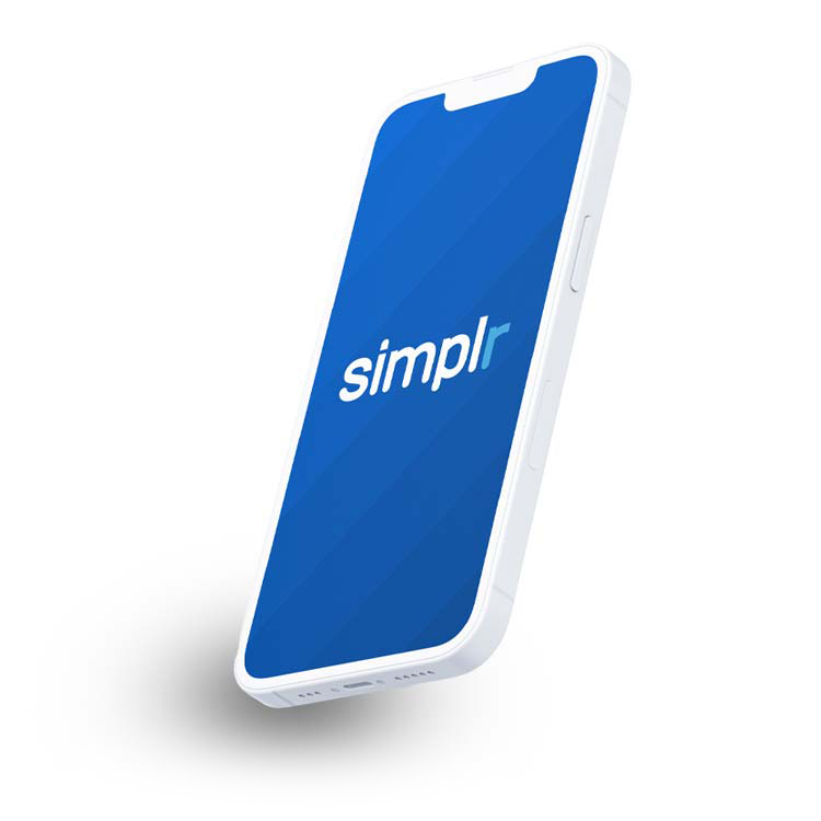 Smartphone mit der simplr Kunden-App